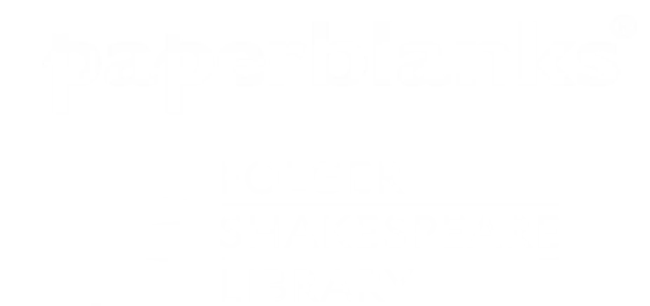 Paperblanks and Folger Shakespear Library logos.